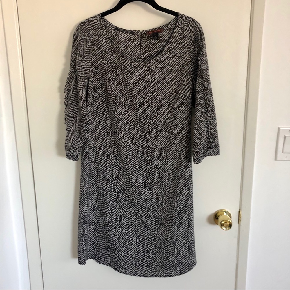 Scotch & Soda Black White Beaded Shift Dress M